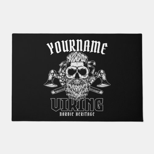Personalized NAME Viking Nordic Warrior Heritage  Doormat