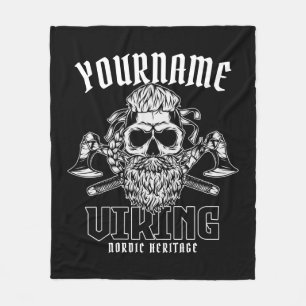 Personalized NAME Viking Nordic Warrior Heritage Fleece Blanket