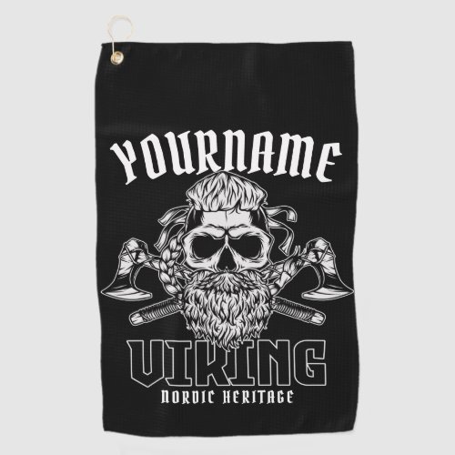 Personalized NAME Viking Nordic Warrior Heritage  Golf Towel