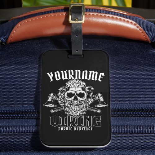 Personalized NAME Viking Nordic Warrior Heritage  Luggage Tag