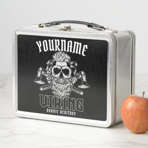 Personalized NAME Viking Nordic Warrior Heritage  Metal Lunch Box