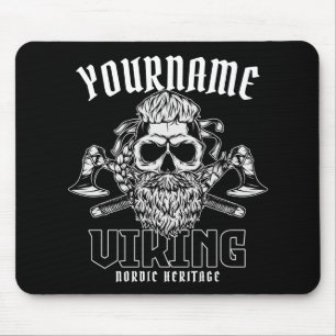 Personalized NAME Viking Nordic Warrior Heritage Mouse Pad