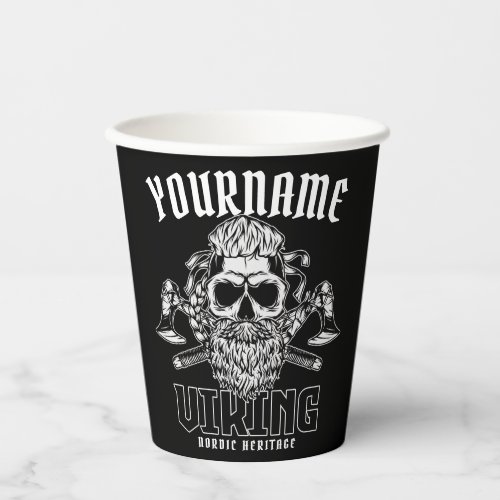 Personalized NAME Viking Nordic Warrior Heritage  Paper Cups