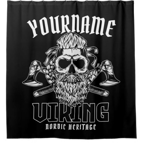 Personalized NAME Viking Nordic Warrior Heritage  Shower Curtain