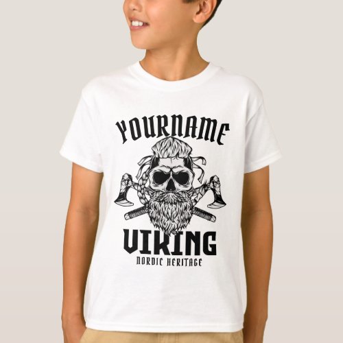 Personalized NAME Viking Nordic Warrior Heritage  T_Shirt