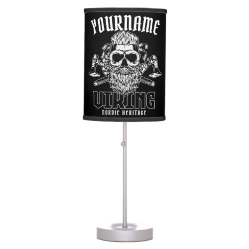 Personalized NAME Viking Nordic Warrior Heritage  Table Lamp