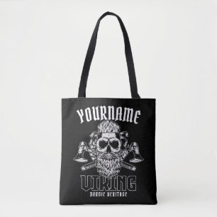 Personalized NAME Viking Nordic Warrior Heritage Tote Bag