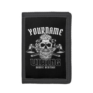 Personalized NAME Viking Nordic Warrior Heritage Tri-fold Wallet