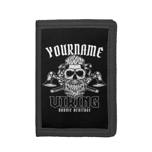 Personalized NAME Viking Nordic Warrior Heritage  Trifold Wallet