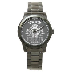 Personalized NAME Viking Nordic Warrior Heritage Watch