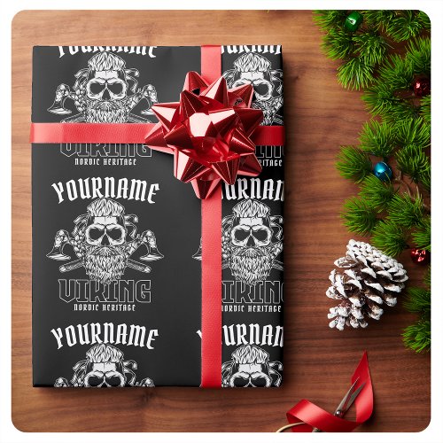 Personalized NAME Viking Nordic Warrior Heritage  Wrapping Paper