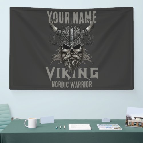 Personalized NAME Viking Warrior Heritage  Banner