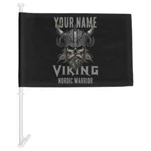 Personalized NAME Viking Warrior Heritage Car Flag