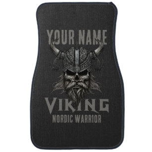Personalized NAME Viking Warrior Heritage Car Floor Mat