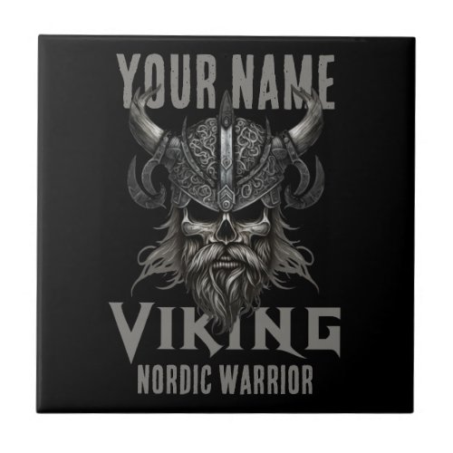 Personalized NAME Viking Warrior Heritage  Ceramic Tile