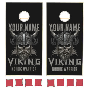 Personalized NAME Viking Warrior Heritage Cornhole Set