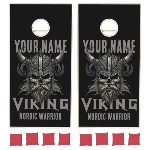 Personalized NAME Viking Warrior Heritage  Cornhole Set