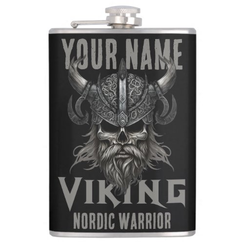 Personalized NAME Viking Warrior Heritage  Flask