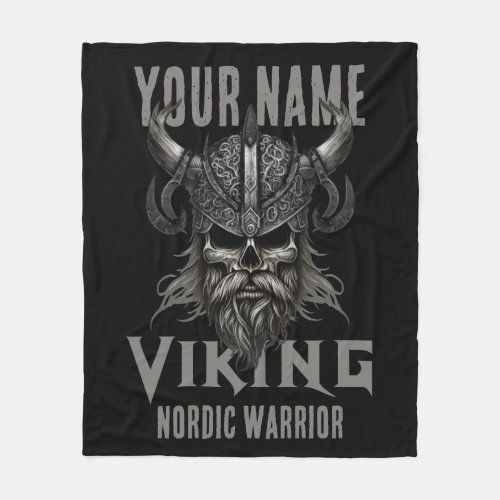 Personalized NAME Viking Warrior Heritage  Fleece Blanket