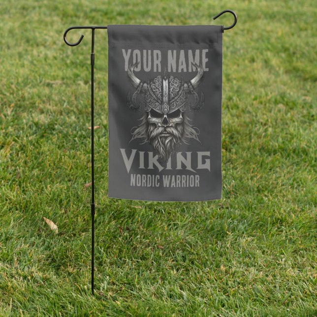 Personalized NAME Viking Warrior Heritage  Garden Flag (In SItu)