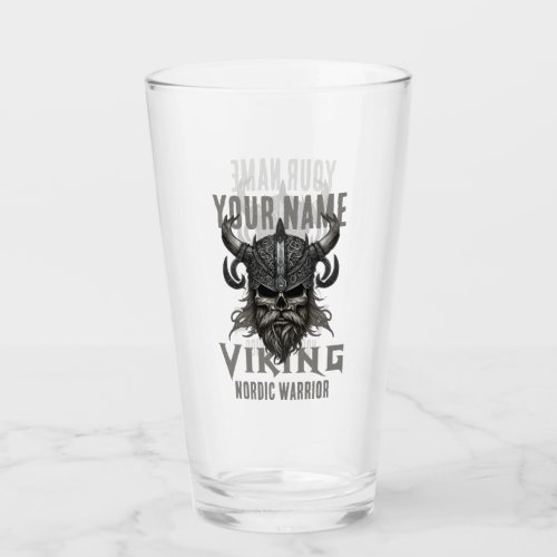 Personalized NAME Viking Warrior Heritage  Glass