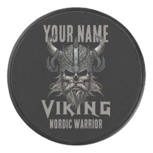 Personalized NAME Viking Warrior Heritage Hockey Puck