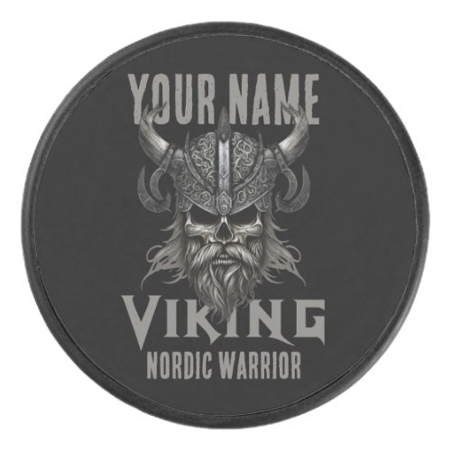 Personalized NAME Viking Warrior Heritage  Hockey Puck