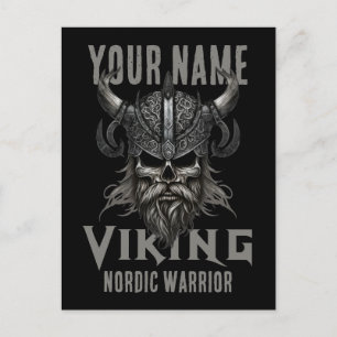 Personalized NAME Viking Warrior Heritage Holiday Postcard