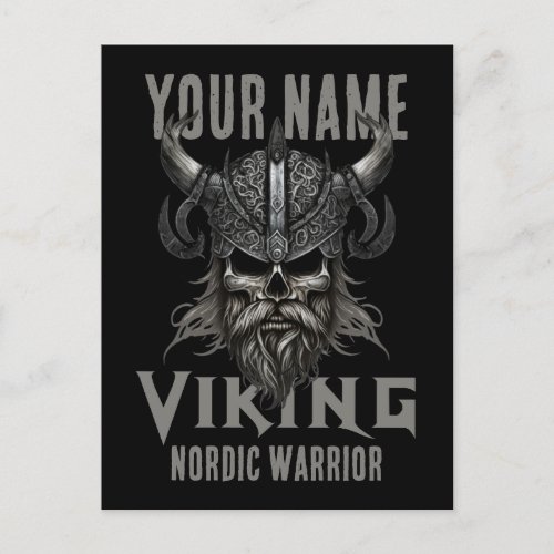 Personalized NAME Viking Warrior Heritage  Holiday Postcard