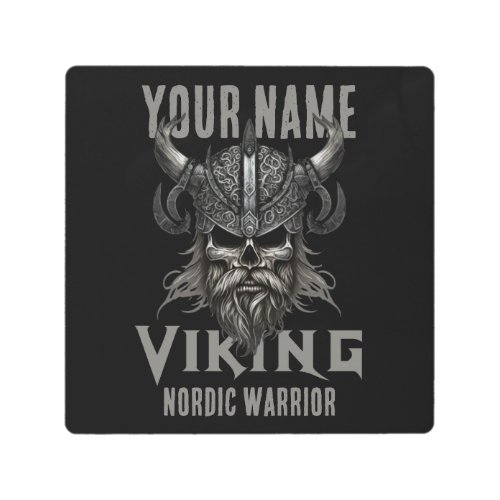 Personalized NAME Viking Warrior Heritage  Metal Print