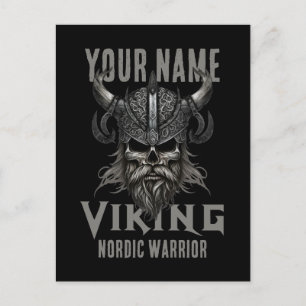 Personalized NAME Viking Warrior Heritage Postcard