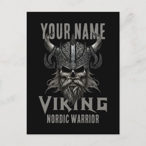 Personalized NAME Viking Warrior Heritage  Postcard