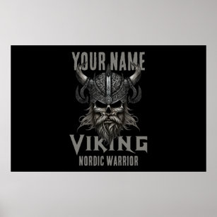 Personalized NAME Viking Warrior Heritage T-Shirt Poster