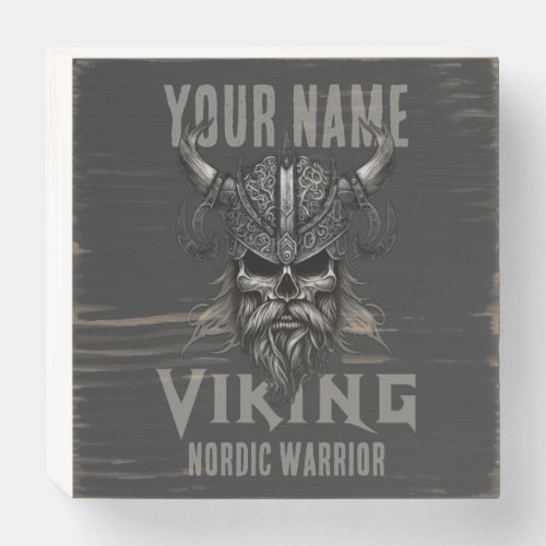 Personalized NAME Viking Warrior Heritage Wooden Box Sign