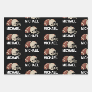 Personalized Name Vintage American Football Game Wrapping Paper Sheets