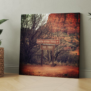 Personalized Name Vintage Hiking Trail Sedona Acrylic Print