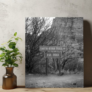 Personalized Name Vintage Hiking Trail Sedona Faux Canvas Print