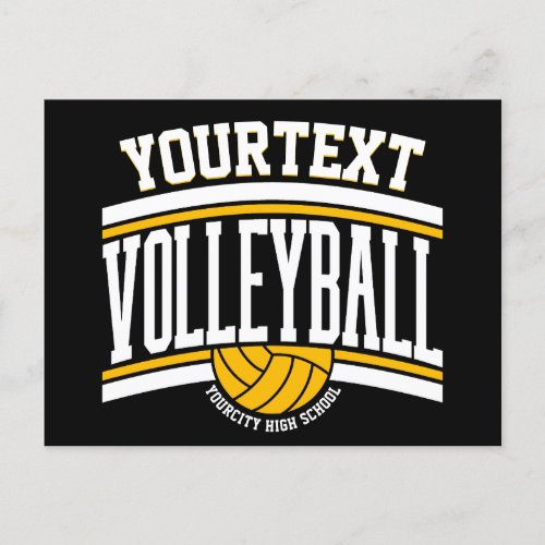 Personalized NAME Volleyball Player School Postcard