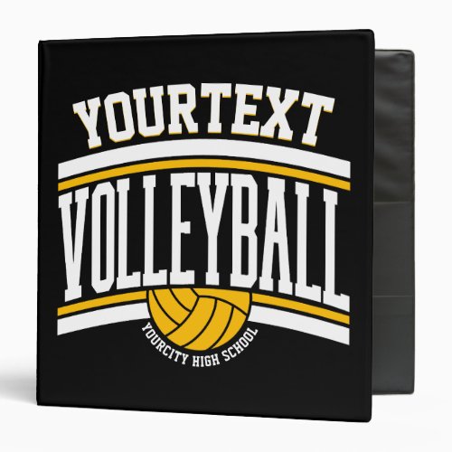 Personalized NAME Volleyball Player School Team  3 Ring Binder