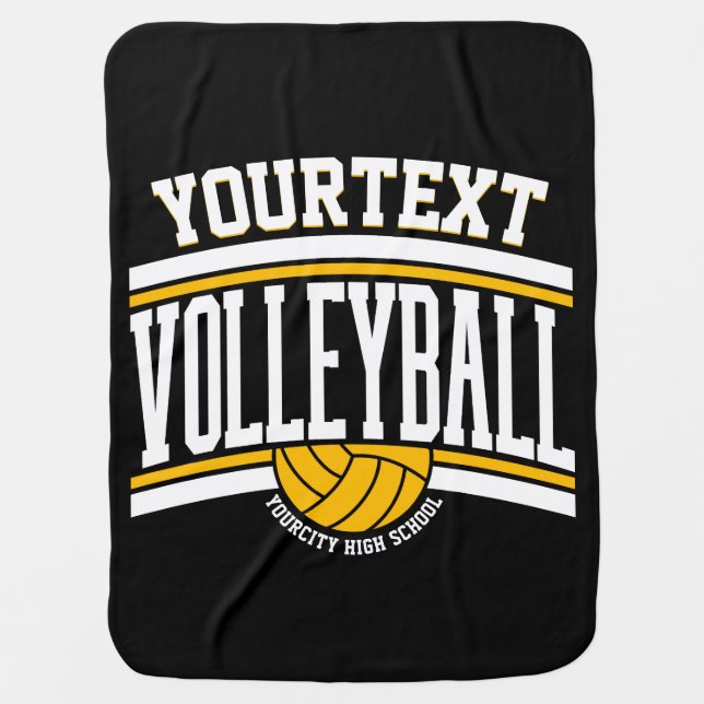 Personalized NAME Volleyball Player School Team  Baby Blanket (Front)