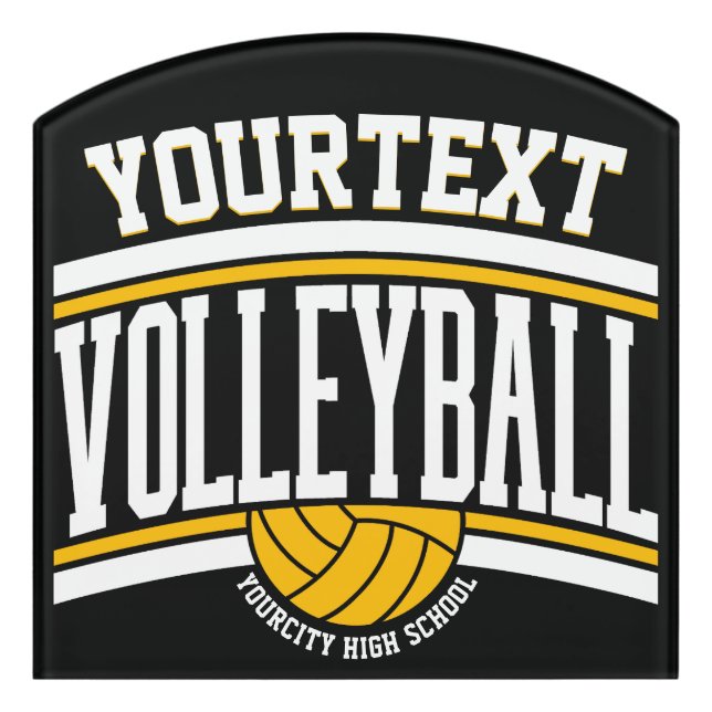 Personalized NAME Volleyball Player School Team Door Sign (Contour Front)