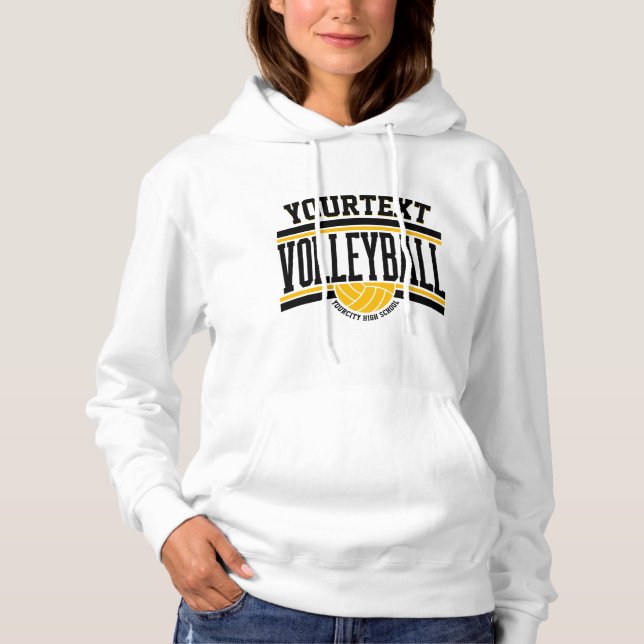 Personalized NAME Volleyball Player School Team Hoodie (Front)
