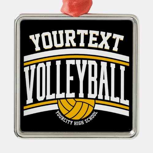 Personalized NAME Volleyball Player School Team Metal Ornament