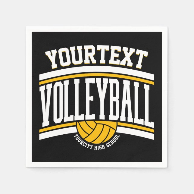 Personalized NAME Volleyball Player School Team  Napkins (Front)