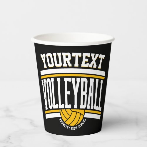 Personalized NAME Volleyball Player School Team Paper Cups