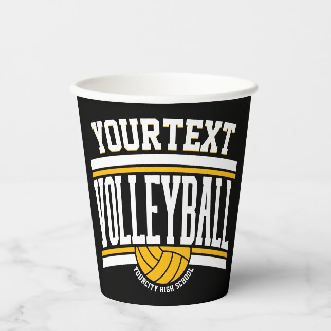 Personalized NAME Volleyball Player School Team Paper Cups (Front)