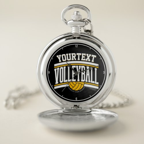 Personalized NAME Volleyball Player School Team Pocket Watch