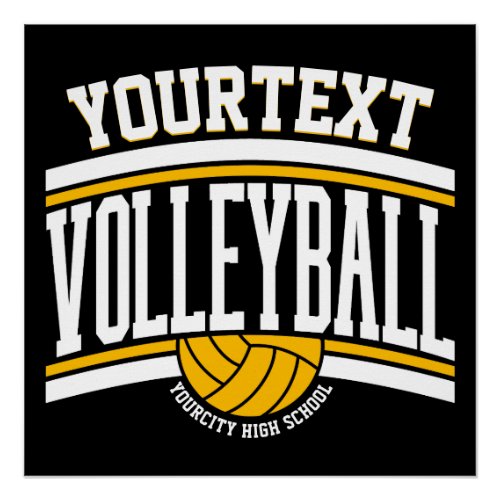 Personalized NAME Volleyball Player School Team  Poster