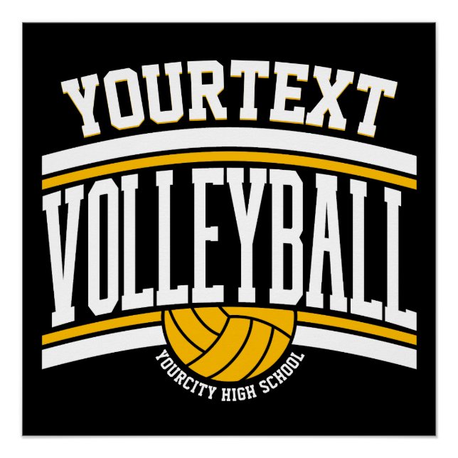 Personalized NAME Volleyball Player School Team  Poster (Front)