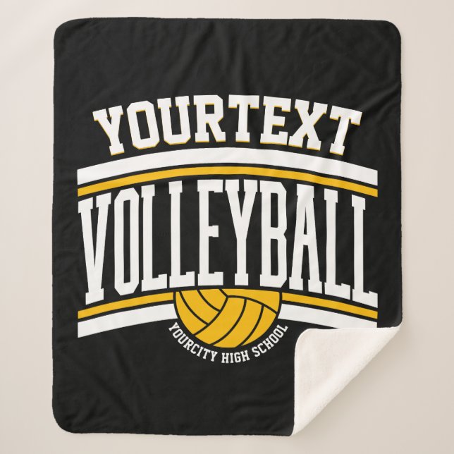 Personalized NAME Volleyball Player School Team Sherpa Blanket (Front)